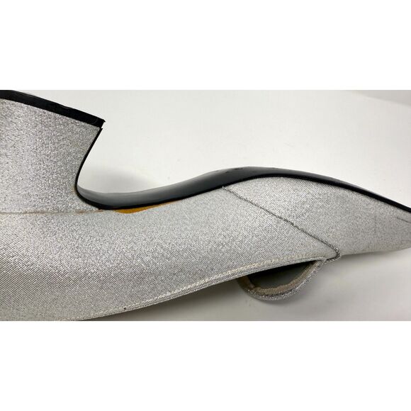 Vintage 60s Qualicraft Silver Lame Metallic Mod Slip On 10B Low Block Heel - Picture 9 of 9